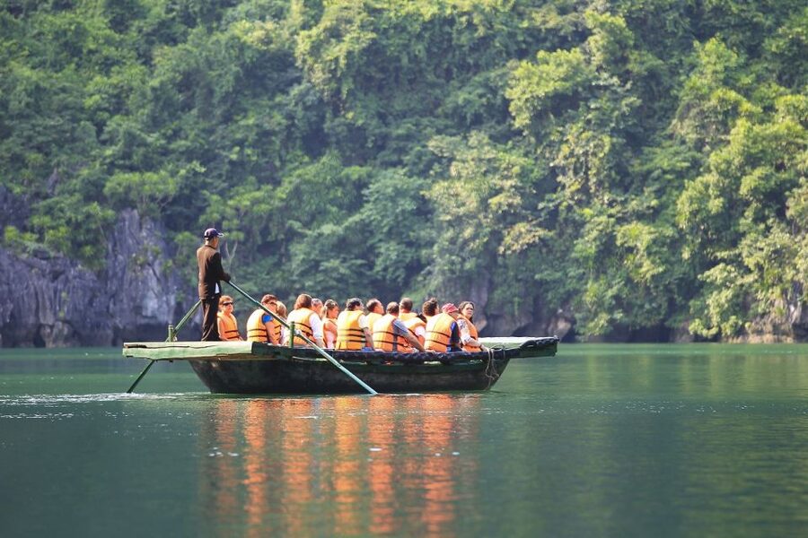 2-Day Ha Noi - Ninh Binh - Ha Long Bay Highlights Tour - The sunset party aboard the cruise: red wine, cake, fruit, and tea
