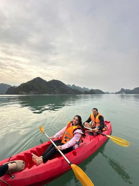 2-Day or 3-Day: Halong&Lan Ha Bay Cruise 5<em> balcony,bathtub – Key highlights worth planning for’ /></p>
<ul>
<li><strong>Balcony cabin with bathtub</strong> plus daily mineral water and full amenities</li>
<li><strong>Tra Bau swimming and kayaking</strong>, including the movie-location vibe around Kong Skull Island</li>
<li><strong>Chef-led Vietnamese cooking class</strong>, with hands-on practice for dishes like spring roll</li>
<li><strong>Viet Hai Village visit</strong> by bike or electric car (on the 3 day option)</li>
<li><strong>Dark and Bright Cave by bamboo boat or kayak</strong>, with local rowers guiding the experience</li>
<li><strong>Sunset party plus onboard fun</strong> (karaoke, squid fishing, dancing, massage service)</li>
</ul>
<h2 id="why-lan-ha-feels-worth-your-time">Why Lan Ha feels worth your time</h2>
<p><img width="820" height="614" decoding="async" src=