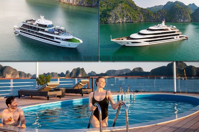 5/6/6++ stars All-Inclusive 2d/1n-ULTRA LUXURY STYLE-cruising LIKE A BOSS - Day 1: Lan Ha Bay beach time at Ba Trai Dao, plus sunset and BBQ
