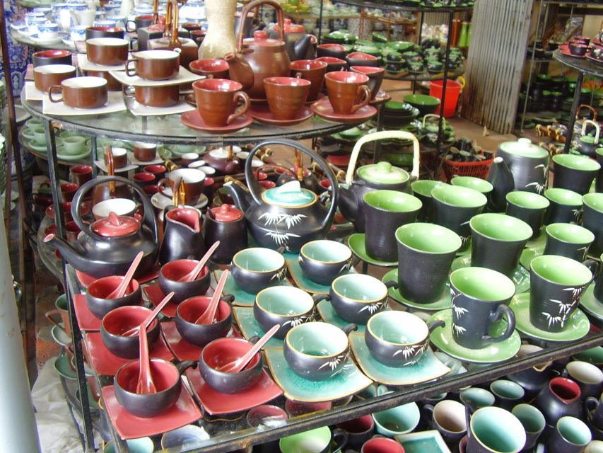 Bat Trang Pottery ancient village by Motorbike - Bat Trang market and ancient village areas for real shopping time