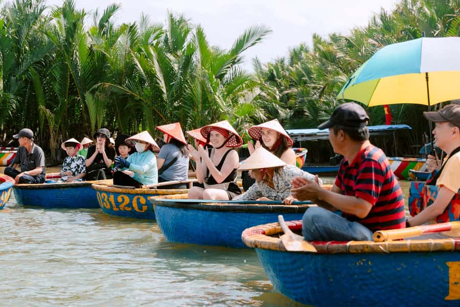 BUFFALO RIDING -BASKET BOAT & BIKE TOUR-HOI AN - Bamboo Basket Boats in the Coconut Jungle