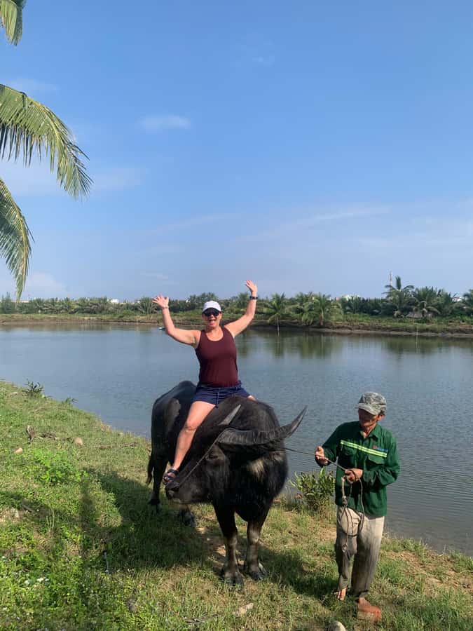 BUFFALO RIDING -BASKET BOAT & BIKE TOUR-HOI AN - Buffalo Riding: the Main Event, Plus How to Handle It