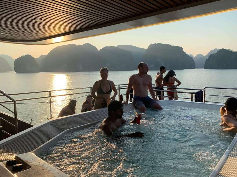 Cat Ba Island: Lan Ha Bay Full-Day with Luxury Cruise - Ba Trai Dao Swim Stop: Water Slide and Jacuzzi Time