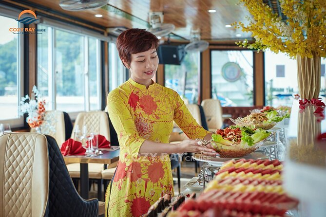 Cozy Bay Halong 5-Star Day Cruise, Buffet, Cave, Kayak, Swimming - Ti Top Island: beach time, then the peak view