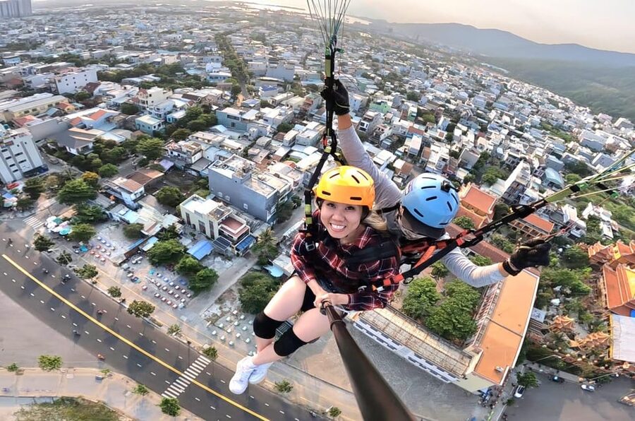 Da Nang Private paragliding experience on Monkey Mountain - Getting your GoPro footage right after landing