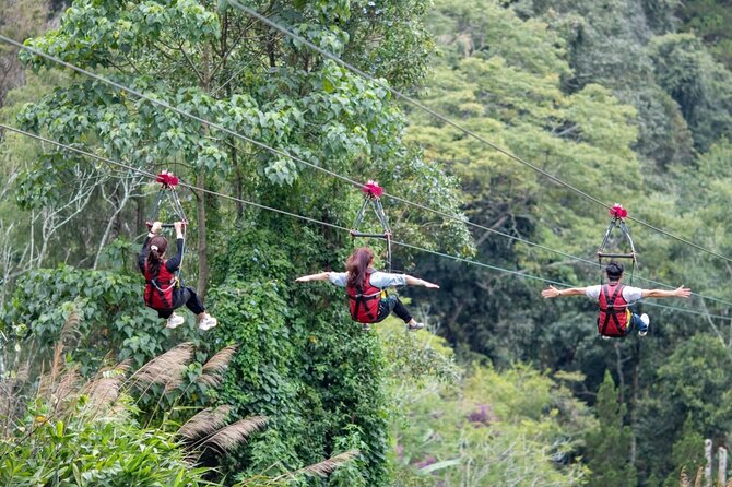 DaLat Canyoning & Experience 1500m Zipline - Canyoning stations: from an 18m dry cliff to waterfall drops