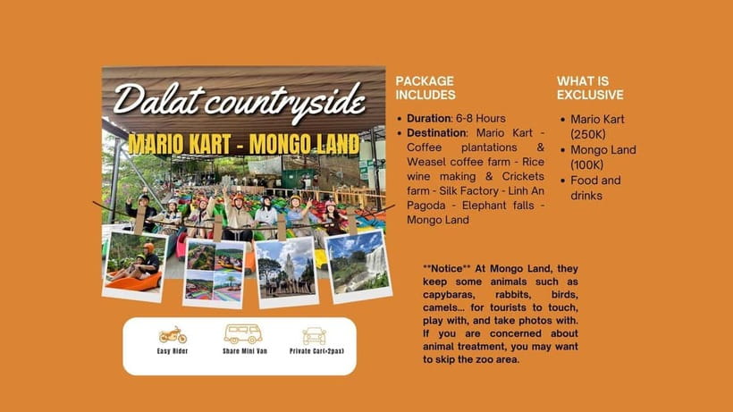 Dalat: Mario kart - Mongo Land - Countryside Tour - How the 8-hour format works, and why it feels efficient