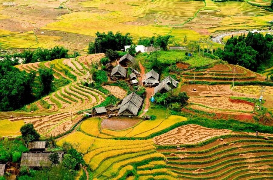 From Hanoi: 2-Day Sapa Trekking Trip with Homestay & Meals - Day 1: Sapa rice terraces, the 12 km Lao Chai to Ta Van hike, and a waterfall break