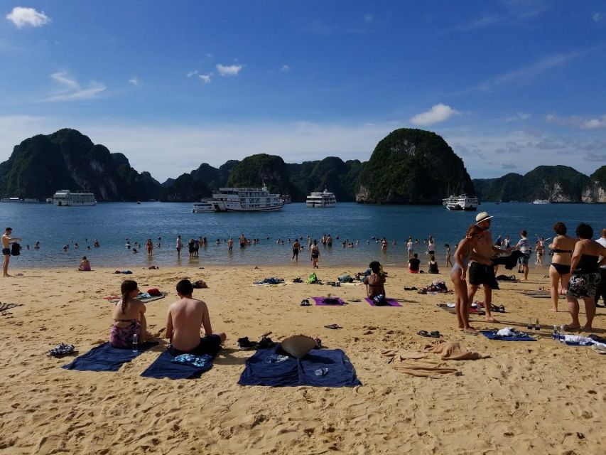 From Hanoi: Halong Bay Day Trip w/ Cave, Island & Kayak - Titop Island: beach relax or the hike for big views