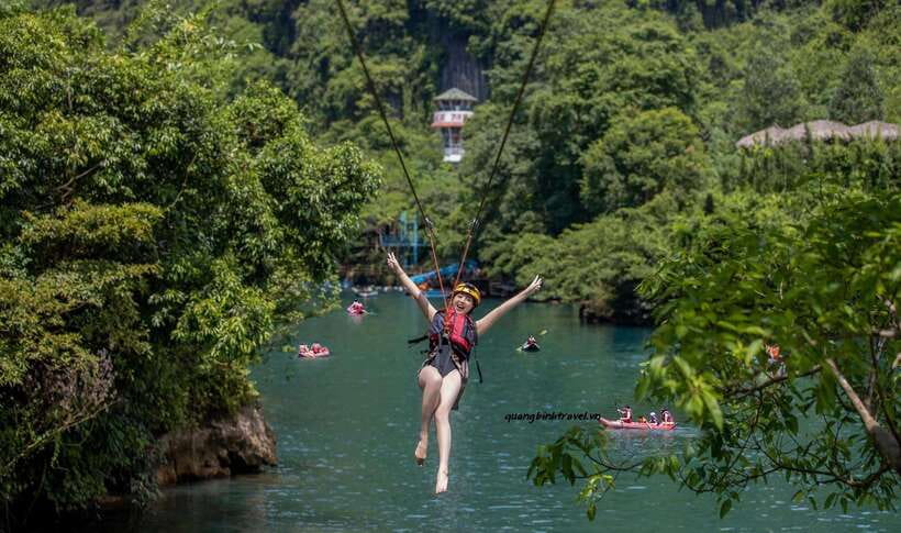 From Phong Nha/DongHoi: Paradise Cave and Zipline Dark Cave - Morning Flow: Pickup, Golf Cart, and the Paradise Cave 2 Hours
