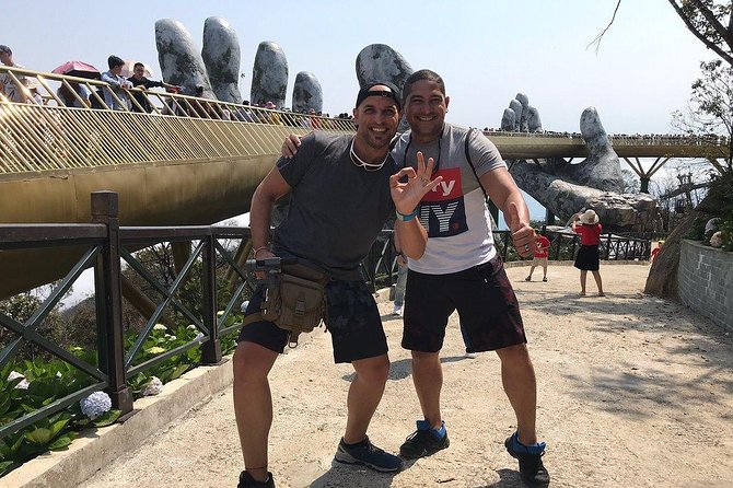 Golden Bridge-Marble Mountain-Hoi An City -Boat Ride-Night Market - Fantasy Park rides and the tube car free option