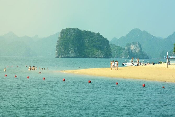 Halong Bay Day Tour 6Hour Deluxe Cruise Limousine Bus Small Group - Titop Island: climb for panoramic photos, swim if you want