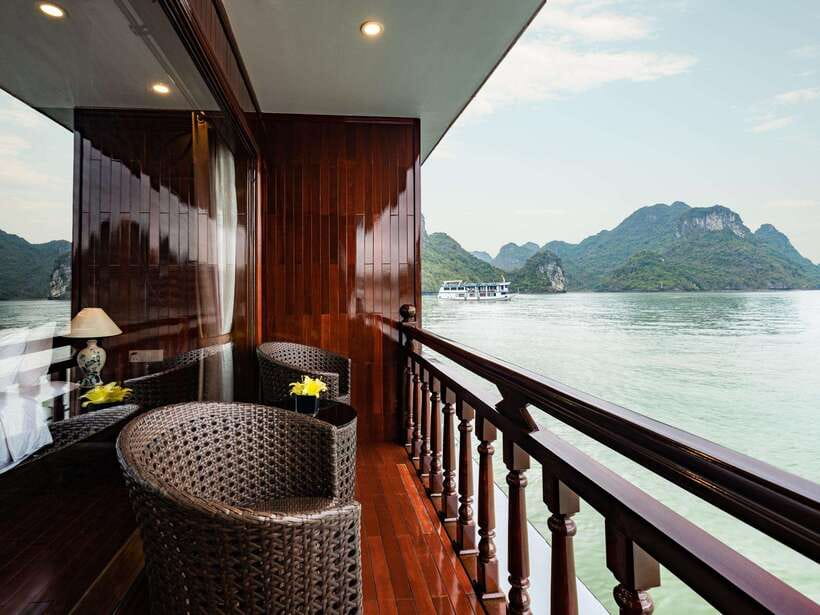 Hanoi: 2-Day Halong & Lan Ha Bay 5 Stars Cruise with Balcony - Day 1: Hanoi to the bay, caves or lagoons, sunset, and a full first night