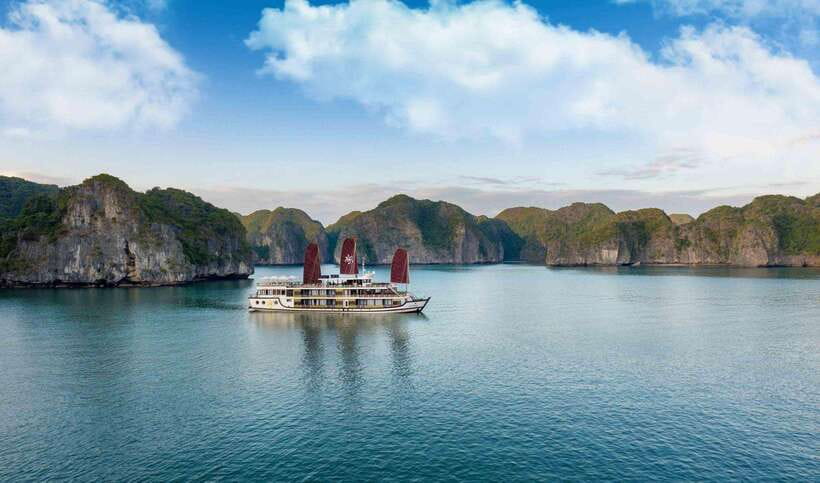 Hanoi: 2D1N Ha Long Bay, Lan Ha Bay by Amanda Luxury Cruise - Your Junior Suite: private balcony, private bathtub, and real downtime