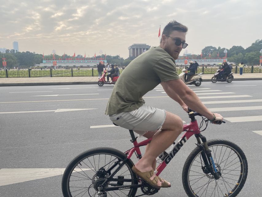 Hanoi: Bike Tour Through Hidden Gems and Banana Island - Long Bien Bridge And The Mausoleum Area: Big Landmarks, Close-Up Context