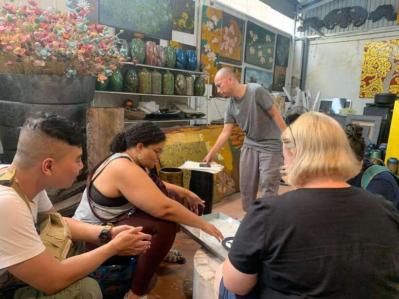 Hanoi Craft Village: Conical Hats, Incense, and Train Street - Lacquer art village on the full-day tour: paint your own piece