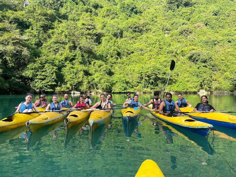 Hanoi: Ha Long Bay & CatBa Island 3-Day with Boutique Cruise - Day 1 in Ha Long Bay: kayaking, beach time, trampolines, and jacuzzis