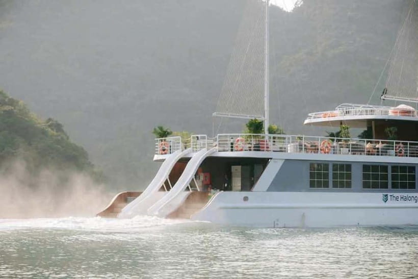 Hanoi/Ha Long: Ha Long Bay Luxury Day Cruise by Catamaran - Titop Island: viewpoint rewards and a real place to cool off
