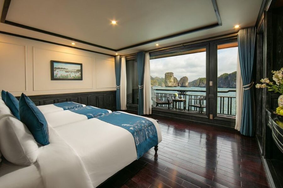 Hanoi: Halong Bay 2-Day 5-Star Balcony Cruise & Bathtub - Vietnamese cooking demonstration, Tai chi, and sunset happy hour