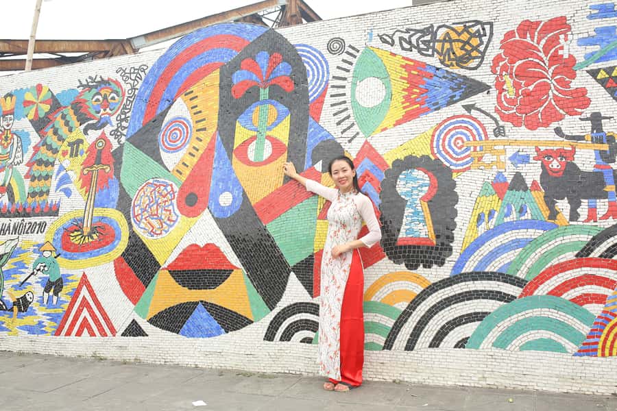 Hanoi: Instagram-Worthy Tour of City’s Most Scenic Spots - Ceramic Mosaic Mural and Long Biên Bridge, the color-and-character contrast