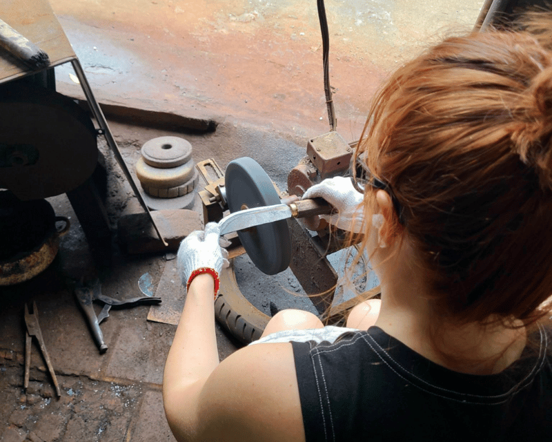 Hanoi Knife Making Traditional Workshop - Your guide matters: Tee, Nathan, Khoi, Minh, and the translation effect
