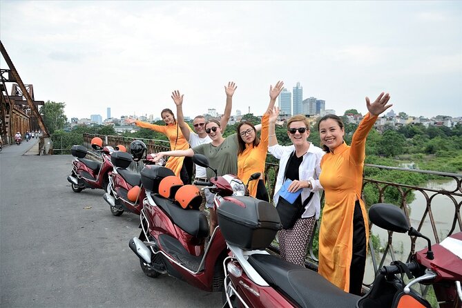 Hanoi Motorbike Tours Led By Women: Hanoi City Insight Motorbike Tours - Long Bien Bridge and the Citywide View from Street Level