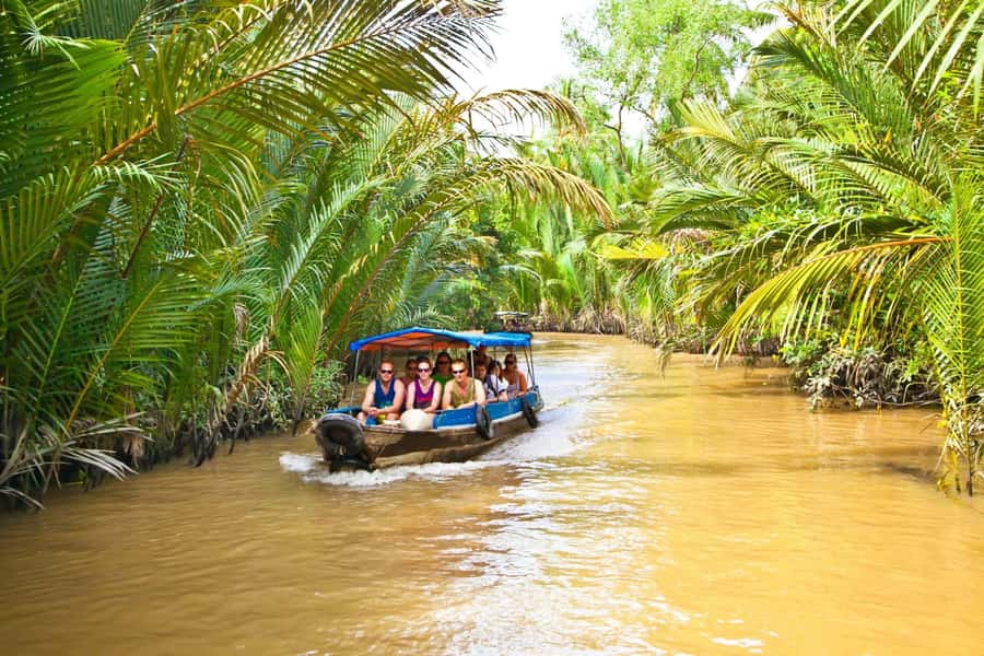HCM: Authentic Mekong Delta - Boat, TukTuk, Khot Cake Making - Vinh Trang Pagoda: The Mekong Deltas spiritual anchor