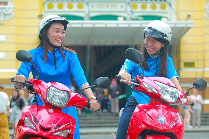 Ho Chi Minh City Tour by Motorbike with Female Riders | KissTour - Notre Dame Cathedral and Thien Hau Temple in Chinatown