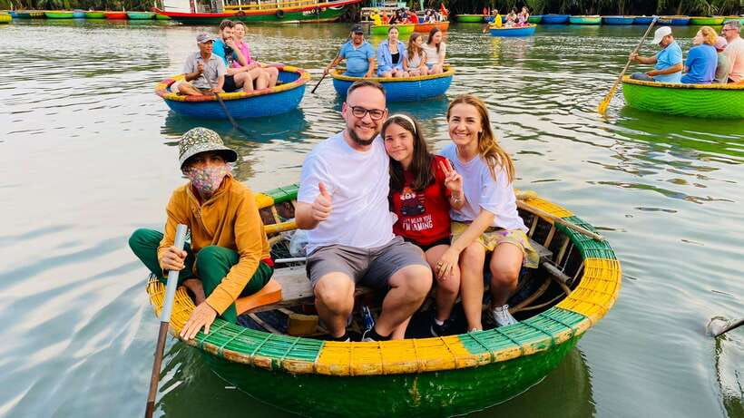 Hoi An Ancient Town & Coconut Village Basket Boat Tour - Hoai River boat trip at night: lantern releasing on calm water