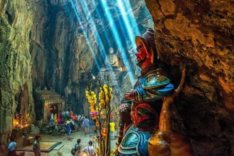 Hoi An: Marble Mountain, Am Phu Cave and Monkey Mountain - Xa Loi Tower and the cave system: steps, surfaces, and flow