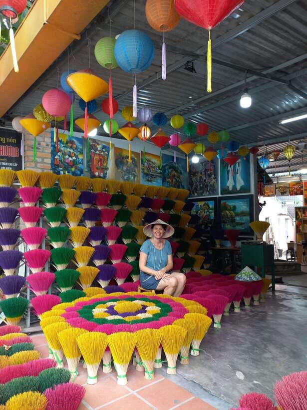 Hue Imperial City & Abandoned Water Park Tour by E-Scooter - Thuy Xuan Incense Village and watching a craft in motion