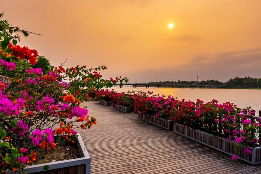 Hue: Sunset Cruise along Perfume River - The Dragon Boat Ride: Riverbank Life You See Up Close
