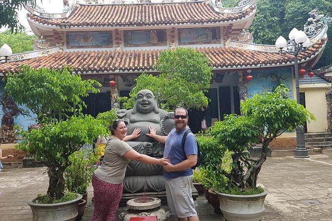 MARBLE MOUNTAIN-AM PHU Cave & HOI AN -Colourful Lantern Boat Ride - The 20-minute sampan ride: Hoi An from the water