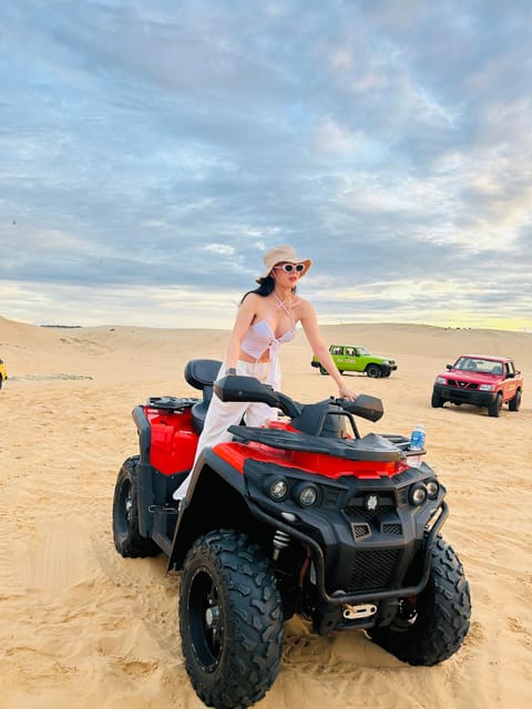 Mui Ne special: Quad Bike ATV drive by yourself+ Jeep &Guide - Fishing village stop and the daily rhythm of fishermen