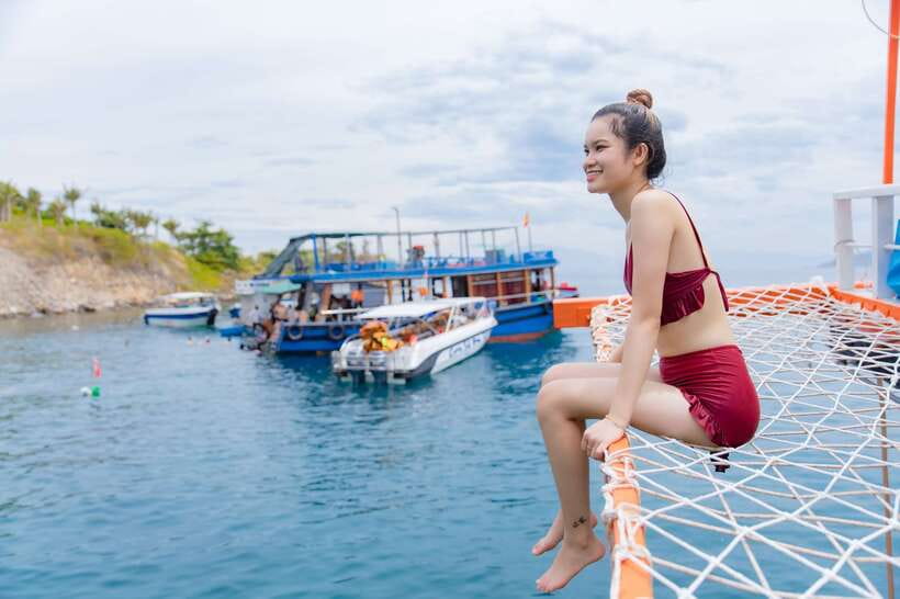 Nha Trang: Best Seller of Luxury Nha Trang Island Discovery - The Caribe stop: snorkeling gear, coral reef views, and water games