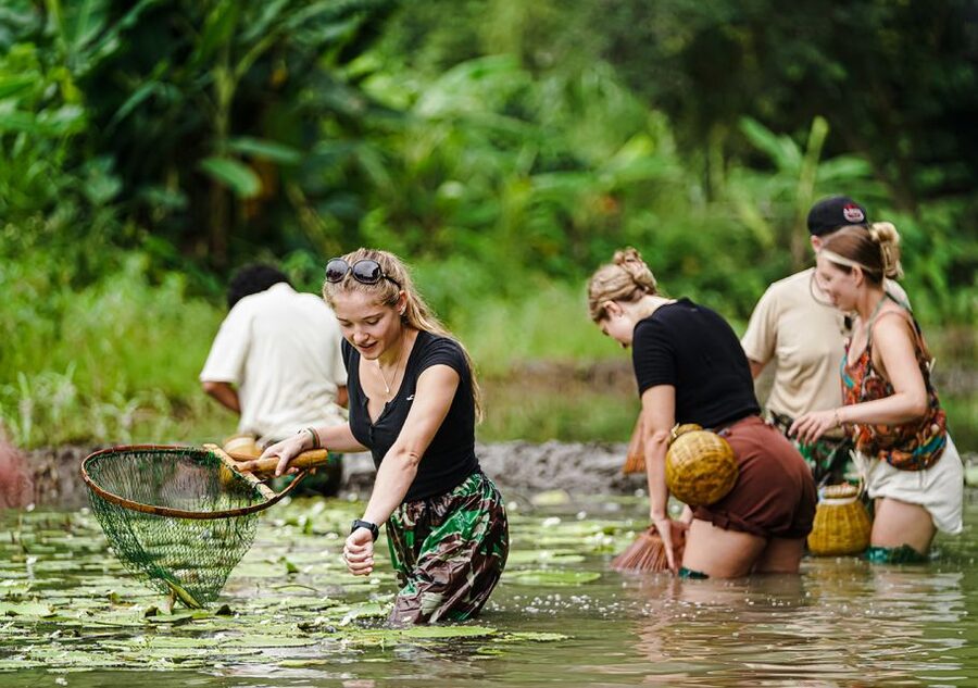 Ninh Binh: Buffalo riding, rice planting group tour - Fishing with nơm: hands-on work with locals
