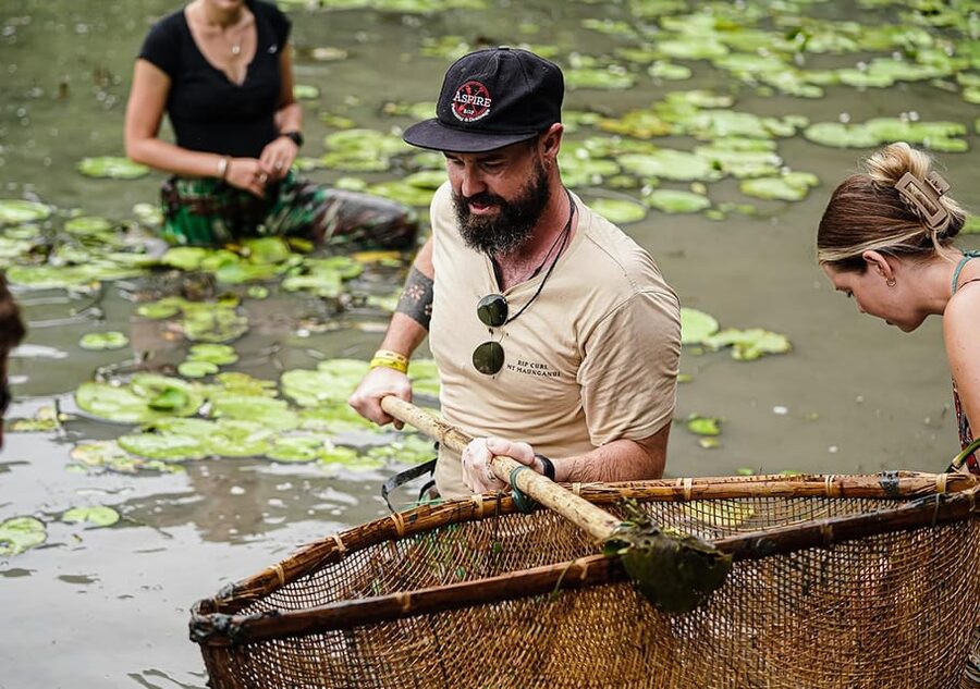 Ninh Binh: Rice planting and fishing by basket tour - Buffalo Cave and Waterfall Bathing: Wet, Refreshing, and Fast