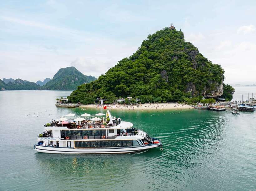 Pamela Cruise: HaLong Bay day trip with Lunch & Activities - Onboard comfort: sundeck time, outdoor jacuzzi, and Wi-Fi