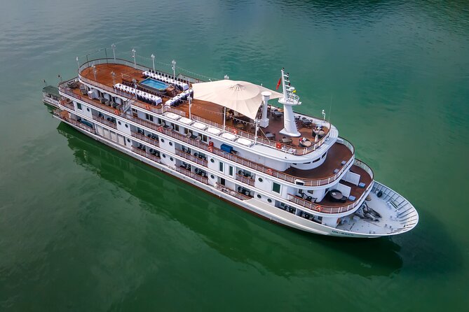 Paradise Elegance Cruise 3 days 2 nights Halong Bay Tour - Paradise Elegance comfort: A/C ensuite rooms, pool, and piano bar