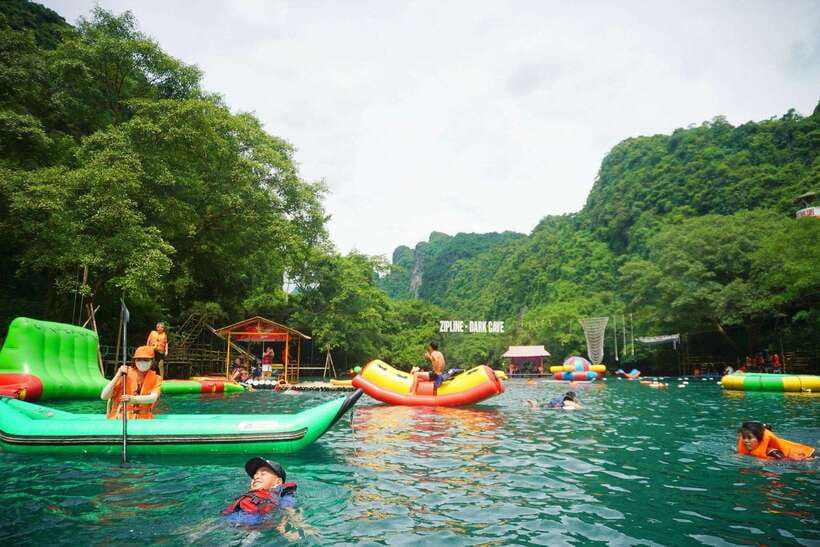 Phong Nha: Zipline Dark Cave & Paradise Cave Exploration - Zipline over the Chay River and the mud bath payoff