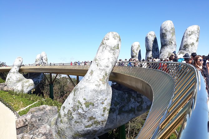 Private Marble Mountains-Hands Bridge-Bana Hills HoiAn/DaNang - Ba Na Hills peak area: suspension bridge and the 1,487 m moment