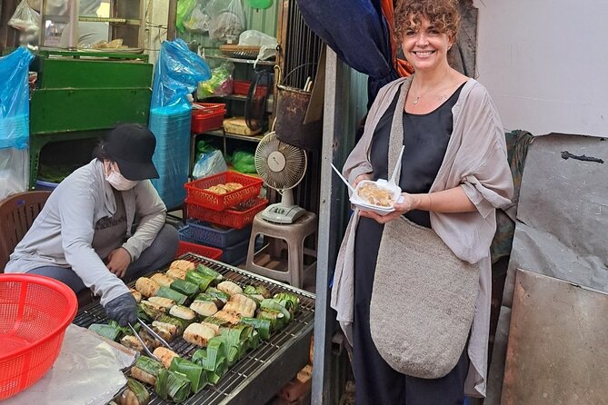 Saigon Food Tour by Scooter with Eleven Tastings - District 10 street stalls: your mini pancake class and betel leaf beef